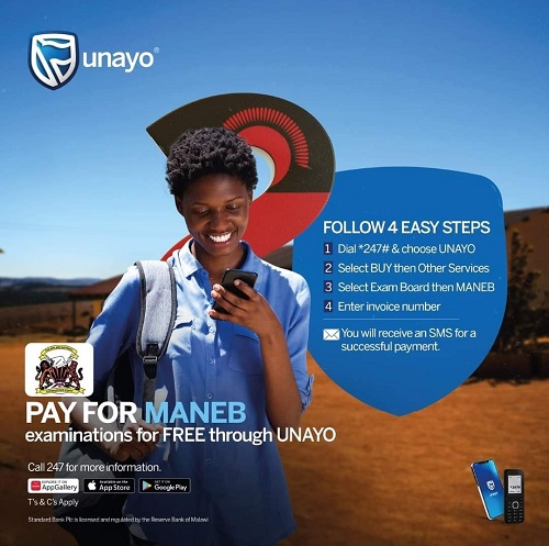 Stadard Bank Unayo - Payment of MANEB examinations fees procedure